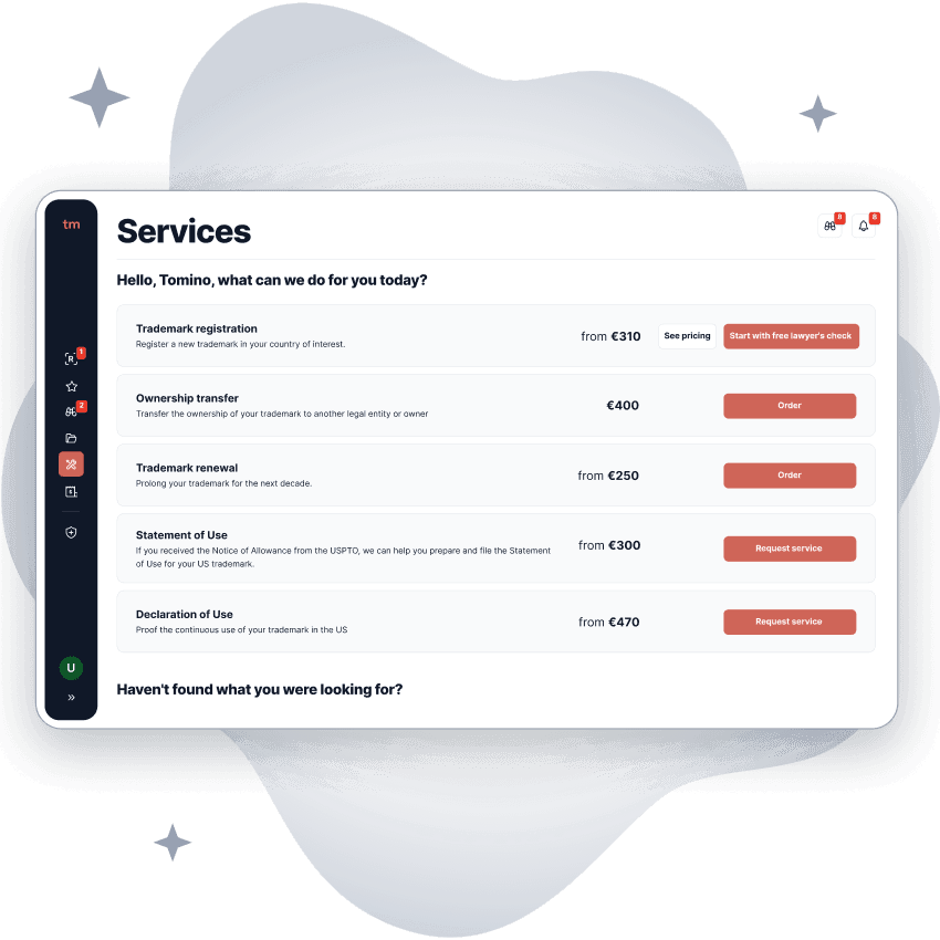 Services in the Trama dashboard