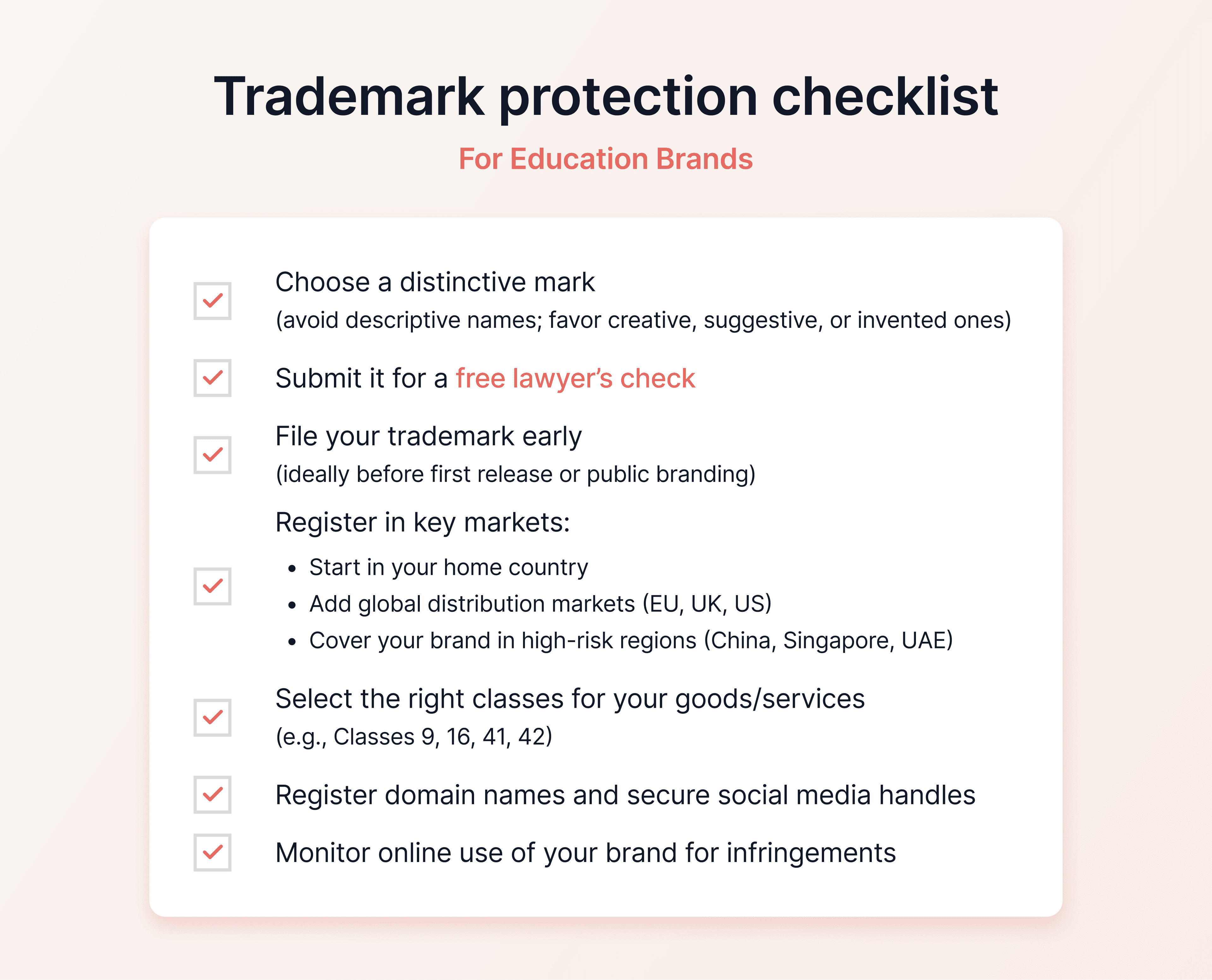 education checklist